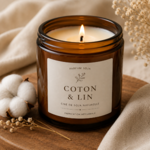 bougie coton et lin