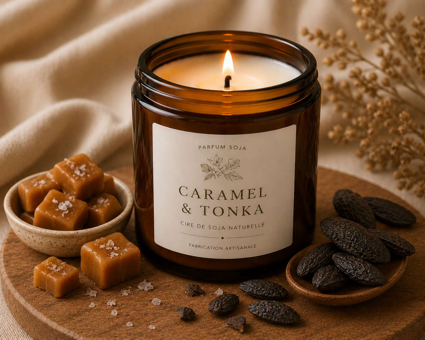 bougie caramel tonka